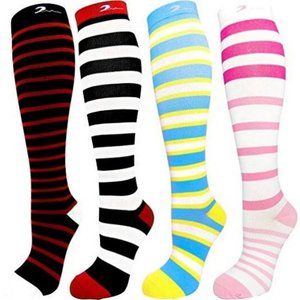 4 Pair Colorful Moderate Graduated Compression socks